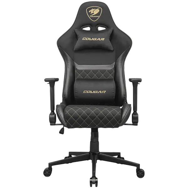 COUGAR Gaming chair Armor One V2 Gold F, Breathable PVC Leather, Classic high-back design - CGR-A2F-GLB