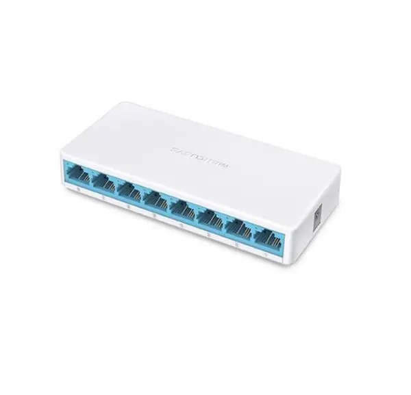 Mercusys MS108, 8 port 10/100Mbps, неуправляем, настолен, компактен дизайн