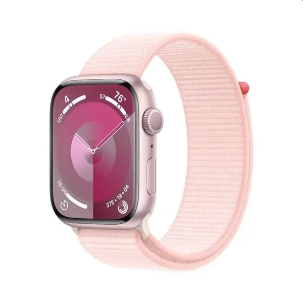 Apple Watch Series 9 GPS 45mm Pink Aluminium Case with Light Pink Sport Loop - MR9J3QC/A