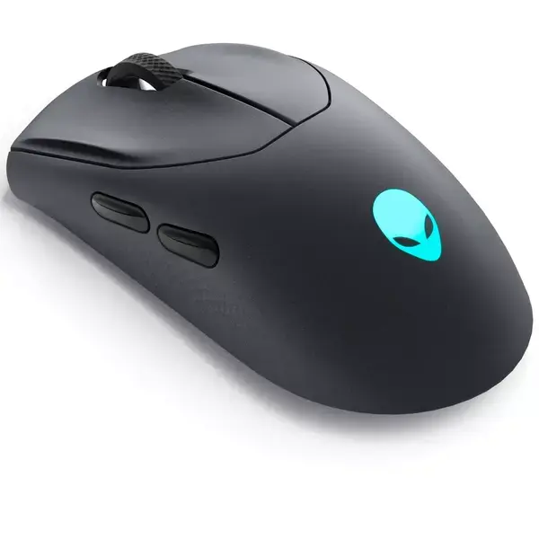 Мишка Alienware AW720M, оптична (26000dpi), безжична, 2.4GHz ресивър, USB, Bluetooth, свързване на до 3 устройства, 8 бутона, черна, 545-BBDN
