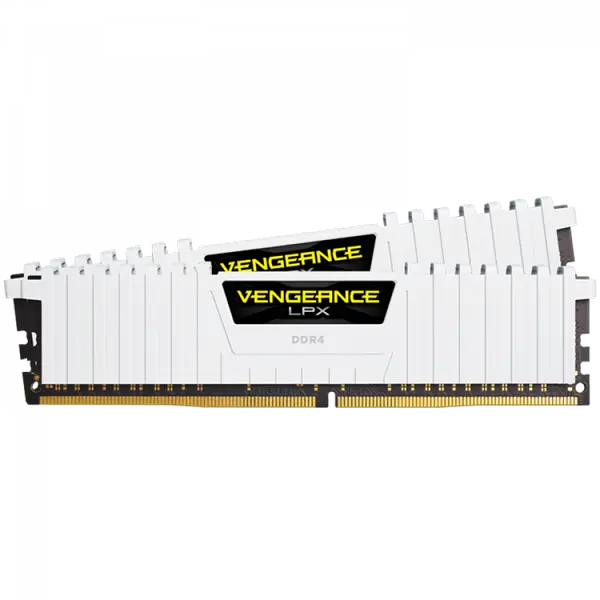 Corsair DDR4, 3200MHz 32GB 2x16GB Dimm, Unbuffered, Dual Rank, 16-20-20-38, XMP 2.0, Vengeance LPX White Heatspreader, Black PCB, 1.35V - CMK32GX4M2E3200C16W