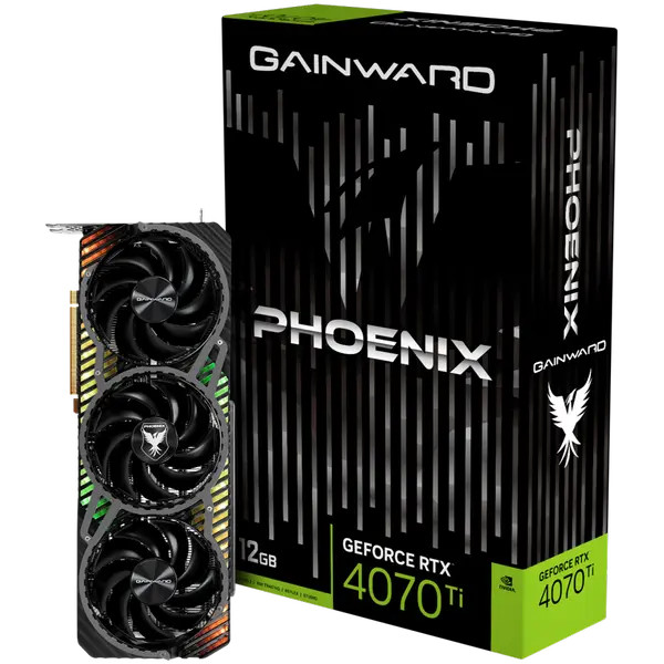 Gainward GeForce RTX 4070Ti Phoenix 12GB GDDR6X, 192 bit, 1x HDMI 2.1, 3x DP 1.4a, 3 Fan, 1x 16-pin power connector, recommended PSU 750W, NED407T019K9-1043X - 4710562243628_3Y