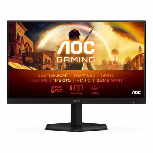 Монитор AOC 24G42E, 23.8" (60.45cm) IPS панел, 180Hz, Full HD, 1ms, 80 000 000:1, 300cd/m2, DisplayPort, HDMI