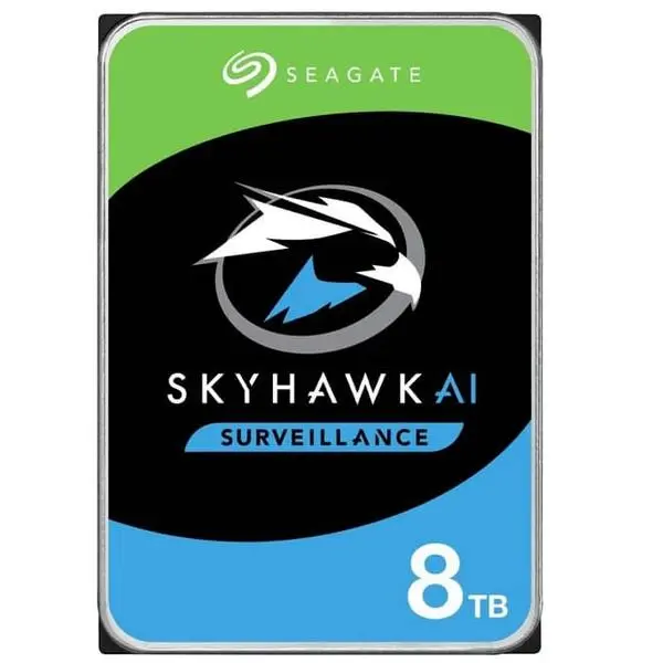 Твърд диск 8TB Seagate Skyhawk AI ST8000VE001, SATA 6Gb/s, 7200 rpm, 256MB кеш, 3.5" (8.89 cm)