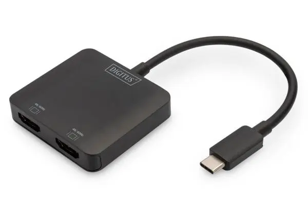 ASSMANN 2-портов MST видео хъб USB-C - 2x HDMI 2.0, 4K/60Hz - DS-45338