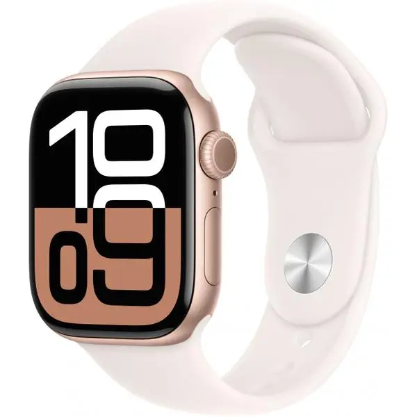 APPLE Watch Series 10 GPS 42mm Rose Gold Aluminium Case with Light Blush Sport Band - S / M -  (К)  - MWWH3QF/A (8 дни доставкa)