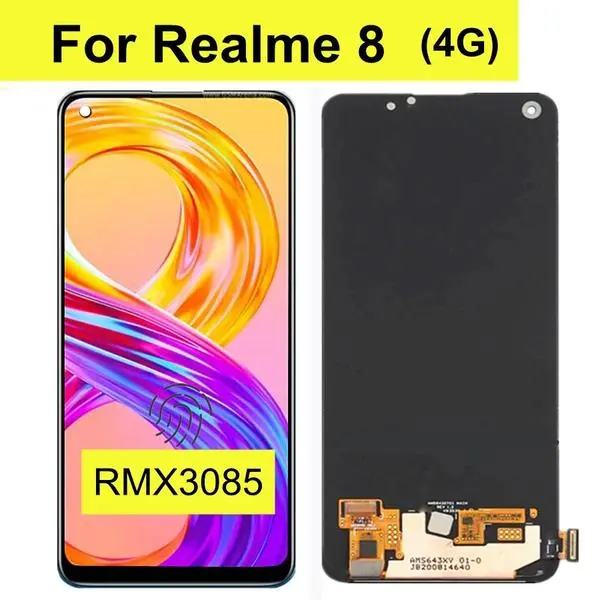Realme 8 4G RMX3085 / 8 Pro RMX3081 LCD with touch Black with fingerprint Original