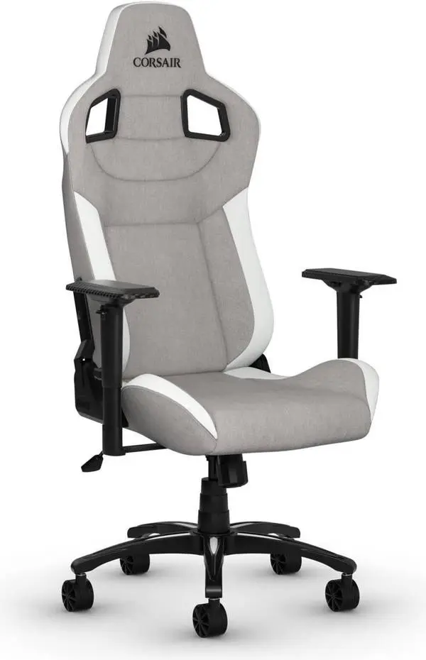 Геймърски стол Corsair T3 RUSH - Fabric Grey/White - CORSAIR-CHAIR-9010058-WW