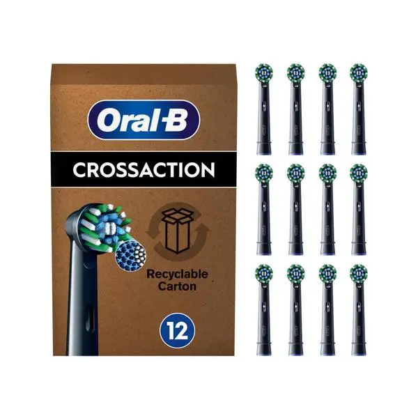Резервни накрайници за ел. четка Oral-B Pro CrossAction, универсални, 12 бр., черни