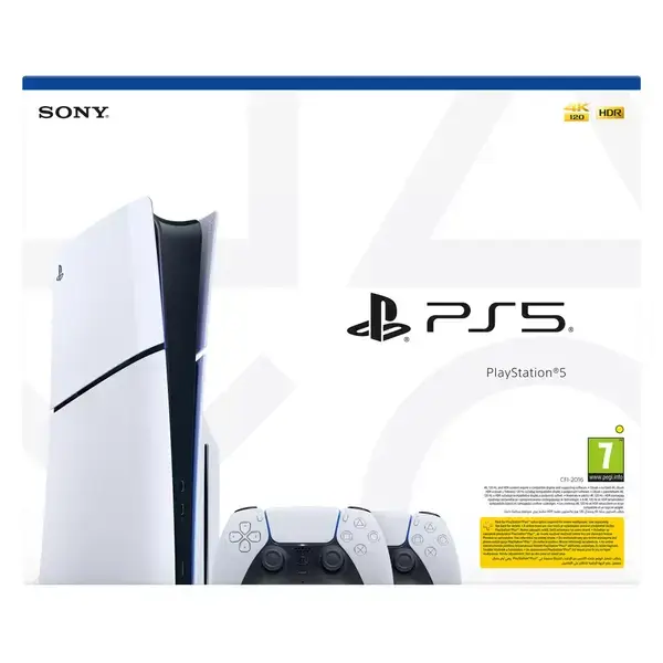 Конзола PlayStation 5 Slim + Втори контролер DualSense, 1TB, бяла, 1000042064