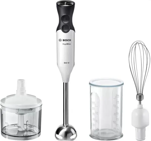 Bosch MS6CA4150, Blender, ErgoMixx, 800 W, Included transparent jug, chopper and stirrer, White, anthracite - MS6CA4150