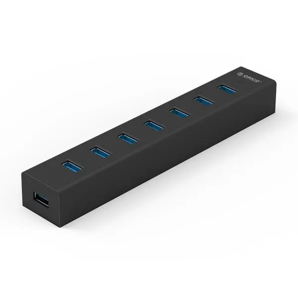 Orico Хъб USB3.0 HUB 7 port Black H7013-U3-AD - H7013-U3-AD-EU-BK-BP