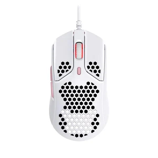 Геймърска мишка HyperX Pulsefire Haste, RGB, USB 2.0, Бял/Розов - HX-MOUSE-PFH-WP