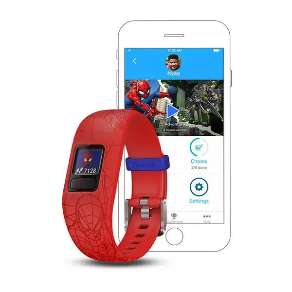 Garmin vivofit jr. 2 - Spider-Man, червена с регулируема каишка - 010-01909-16