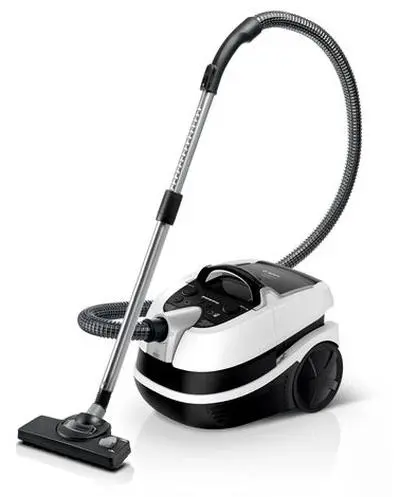 Bosch BWD421PRO, 3in1 vacuum cleaner for dry and wet cleaning, 2,5 lt dust container, 2100 W, HEPA H13, 12 m radius, liquid pick-up nozzles, parquet brush, turbo brush, water tank: 5 l, white-black-silver - BWD421PRO