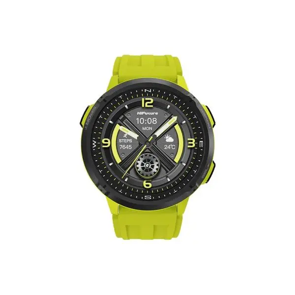 HiFuture MIX3 Fluorescent Yellow, 1.43" AMOLED, 466*466, Powered by Dual Core & Syntra AI, Bluetooth Call, 3ATM Waterproof, Compass & Altimeter, 24/7 True Heart Rate & Blood Oxygen Sensor, Up to 10 days daily use - 6972576182562