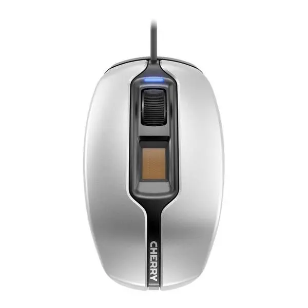 Жична мишка CHERRY MC 4900, Fingerprint, USB, Сребрист/Бял - CHERRY-MOUSE-JM-A4900