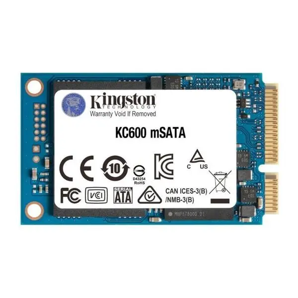Памет SSD 512GB Kingston KC600 (SKC600MS/512G), mSATA, скорост на четене 550 MB/s, скорост на запис 500 MB/s