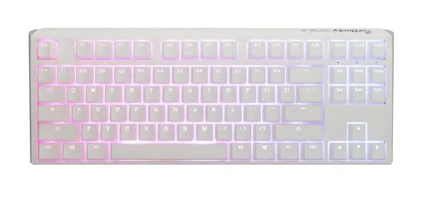 Геймърскa механична клавиатура Ducky One 3 Pure White TKL Hotswap Cherry MX Brown, RGB, PBT Keycaps - DUCKY-KEY-87-BUSPDPWWWSC1