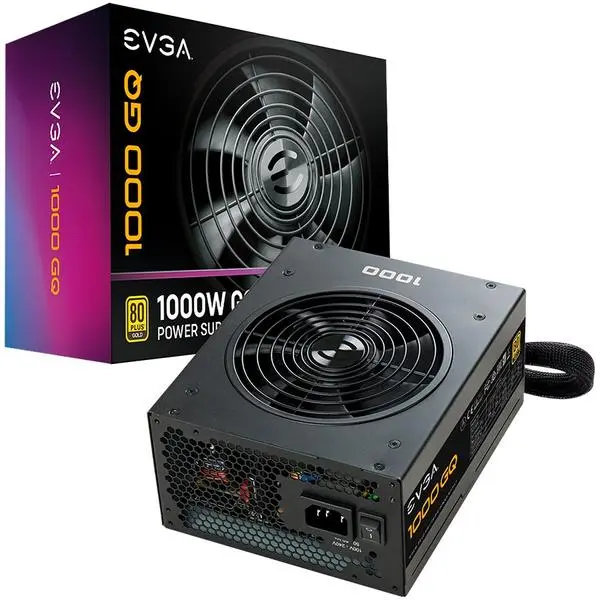 Захранване EVGA 1000 GQ, 80 Plus GOLD 1000W, Semi Modular, EVGA ECO Mode - 210-GQ-1000-V2