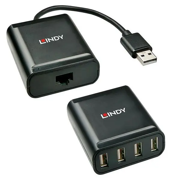 LINDY 4-портов USB 2.0 Cat. 6 екстендър, 60.0 м - LNY-42679