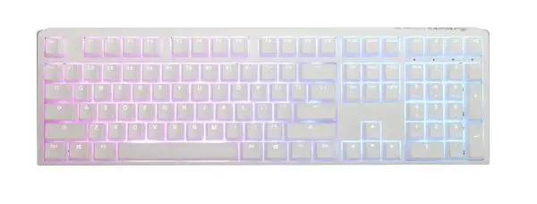 Геймърскa механична клавиатура Ducky One 3 Pure White Full Size Hotswap Cherry MX Clear, RGB, PBT Keycaps - DUCKY-KEY-08-WUSPDPWWWSC1