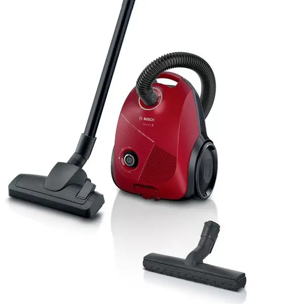 Прахосмукачка Bosch BGBS2RD1H, с торба, 8 m. радиус на действие, 600W, червена