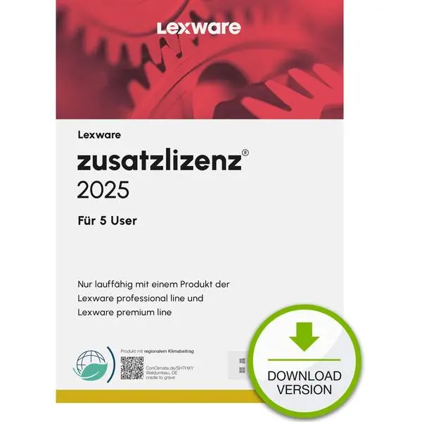 Lexware Zusatzlizenz 2025 f?r 5 User - 1 Device, ABO - ESD -DownloadESD -  (К)  - 09190-2011 (8 дни доставкa)