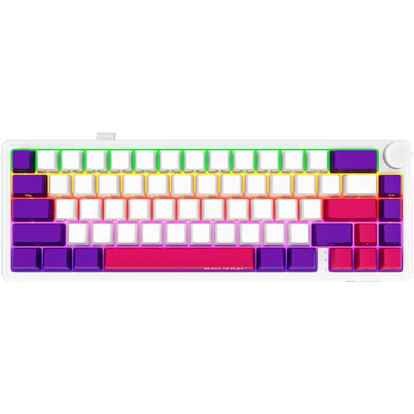 LORGAR KBP70MW, Wireless 65% Mechanical Gaming Keyboard Pro, White, EN layout - LRG-KBP70MW-WH-US