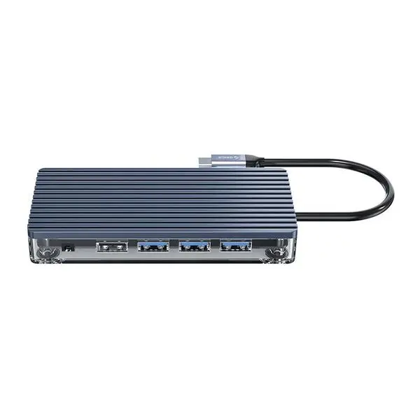 Orico Докинг станция Type-C Docking Station Power Distribution 3.0 100W HDMI, Type-C x 1, USB3.0 x 3, USB 2.0 x 1, LAN, SD, VGA, Audio WB-11P-GY - WB-11P-GY-BP