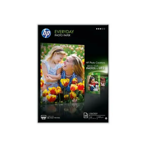 HP Everyday Glossy Photo Paper-25 sht/A4/210 x 297 mm - Q5451A