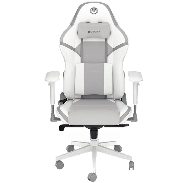 Endorfy Scrim Onyx White Gaming Chair, PU Leather + Breathable Fabric, Cold-pressed Foam - EY8A007