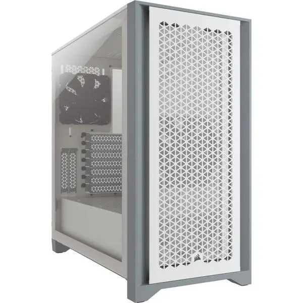 Корпус Corsair 4000D Airflow Mid Tower, Tempered Glass, Бял - CRS-CASE-9011201-WW: Мощна система за охлаждане и елегантен дизайн