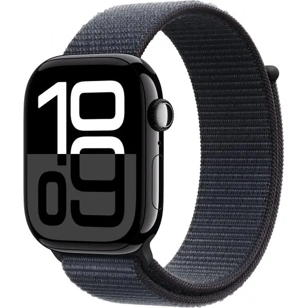 APPLE Watch Series 10 GPS + Cellular 46mm Jet Black Aluminium Case with Ink Sport Loop -  (К)  - MWY53QF/A (8 дни доставкa)