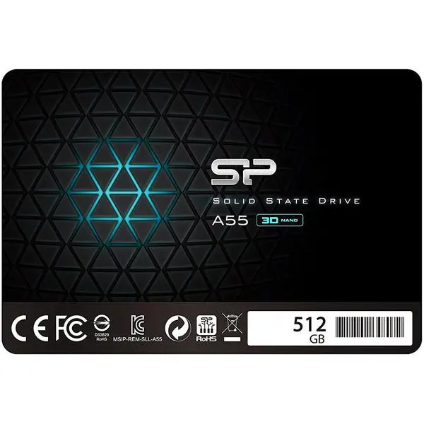 SILICON POWER Ace A55 512GB SSD, 2.5'' 7mm, SATA 6Gb/s, Read/Write: 560 / 530 MB/s - SP512GBSS3A55S25