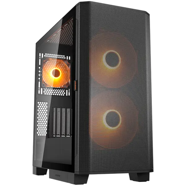 COUGAR AIRFACE FLO RGB PC Case, Mid Tower, Black - CGR-5YA6B-RGB