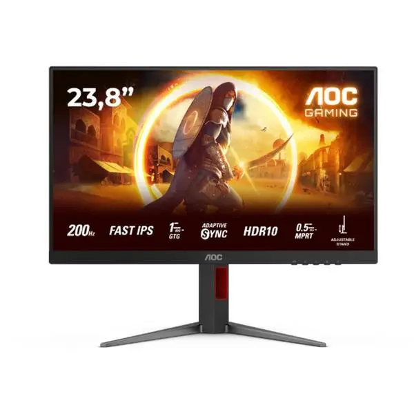Монитор AOC 24G4HA, 23.8" (60.45cm) IPS панел, 200Hz, Full HD, 0.5ms, 300 cd/m2, DisplayPort, HDMI