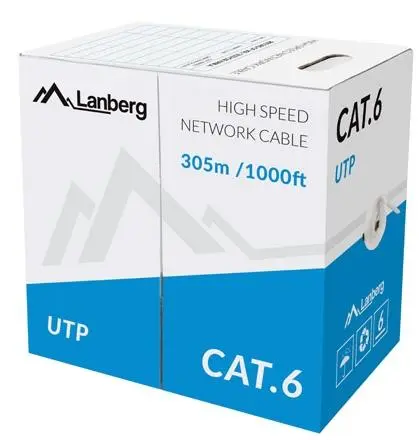 Lanberg LAN cable UTP CAT.6 305m solid CCA, grey - LCU6-10CC-0305-S