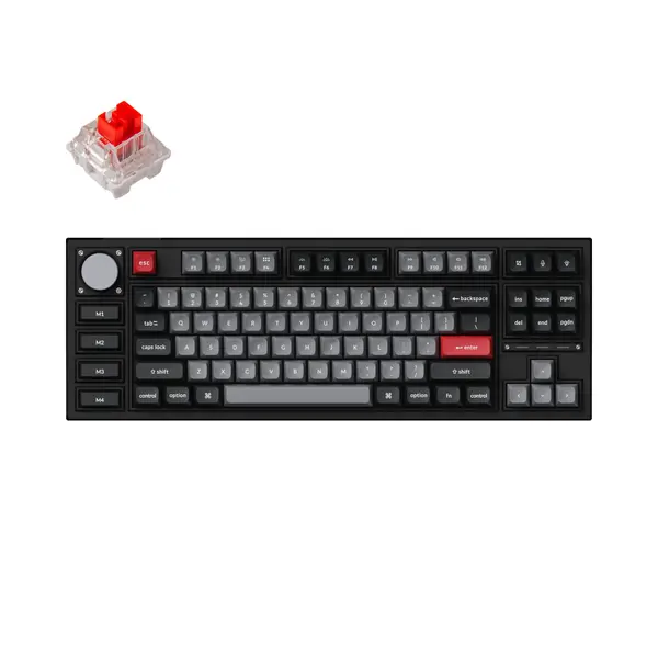 Геймърска Механична клавиатура Keychron Q3 Pro Carbon Black TKL K Pro Red Switch RGB LED PBT - KEYCHRON-KEY-Q3P-M1