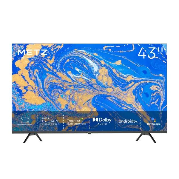 Телевизор METZ 43MUC6100Z, 43"(109 см), LED Smart TV, 4K, Android 10.0, UHD, Клас G, Черен - METZ-TV-43MUC6100Z