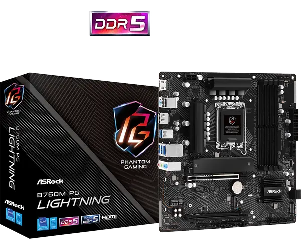 Дънна платка ASROCK B760M PG LIGHTNING /D5 - 68616