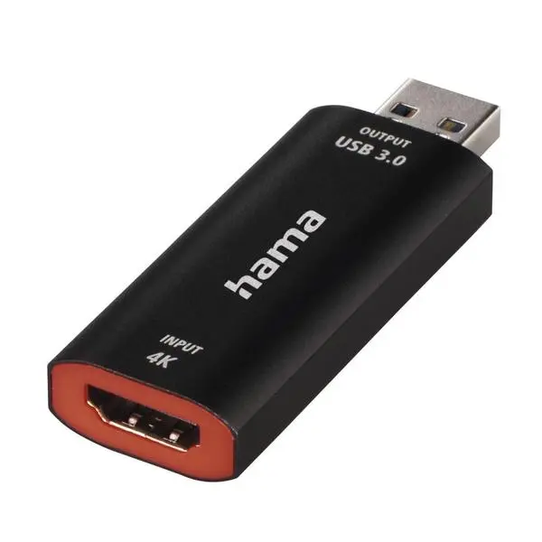Video Recording стик HAMA 74257, HDMI женско - USB мъжко, 4К,  Черен - HAMA-74257