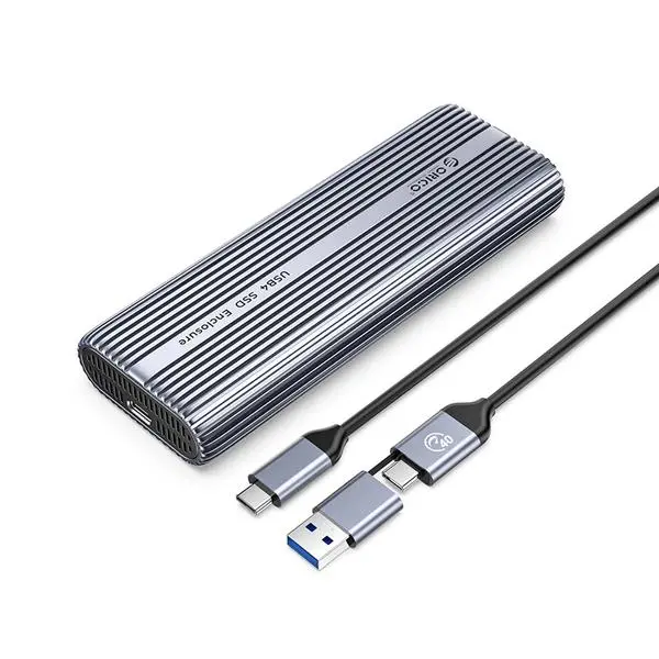 Orico Orico външна кутия за диск Storage Case M.2 NVMe M key USB-C/A, 40Gbps, Built-in Air Cooling, Aluminium ACOM2-U4-GY - ACOM2-U4-GY-BP