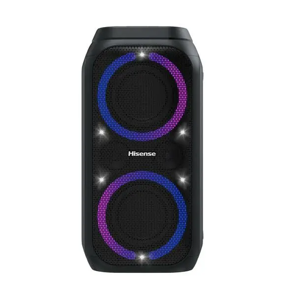 Караоке колона Hisense Party Rocket 160, 2.0, 160W RMS (80W + 80W), Bluetooth, USB, AUX, черна, подсветка, до 12 часа време на работа