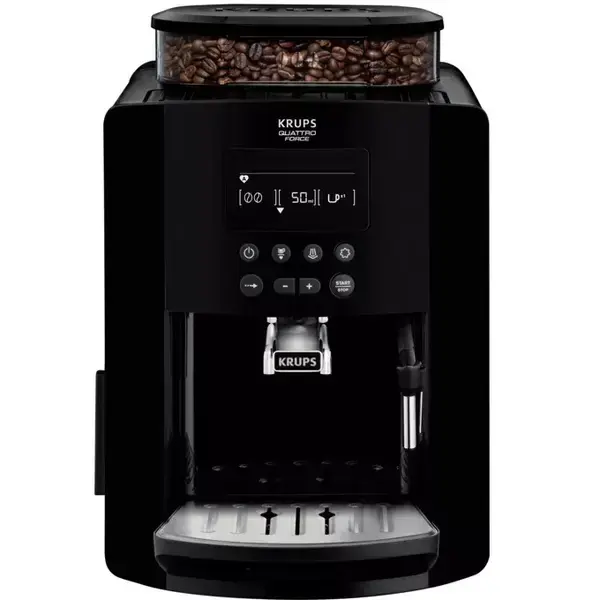 Кафеавтомат Krups Arabica, 1450W, 15 bar, 1.7 l. обем на резервоара за вода, LCD екран, черен