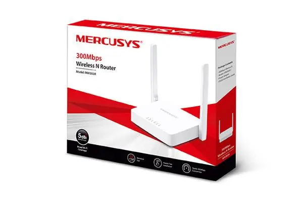 Mercusys MW305R N300 5x10/100Mbps 2x5dBi фикс. omni антена