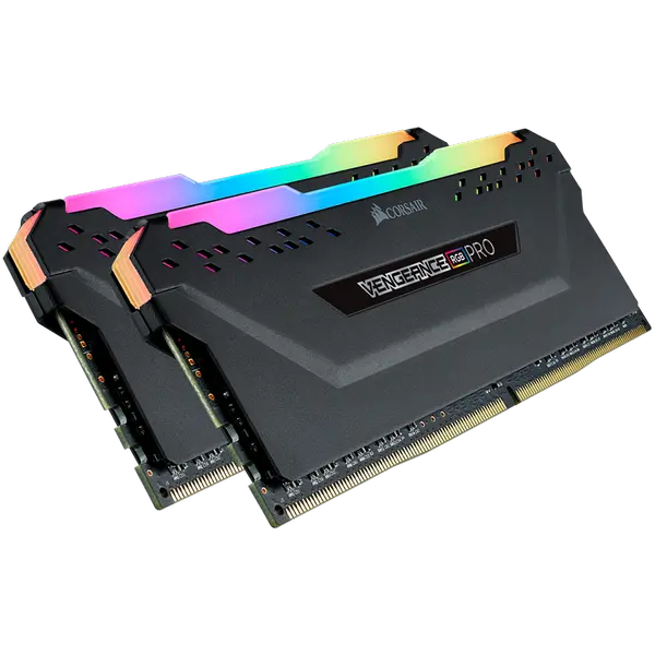 CORSAIR DDR4, 3200MHz 16GB 2x8GB DIMM, 16-18-18-36, XMP 2.0, VENGEANCE RGB PRO Heatspreader, RGB LED, 1.35V - CMW16GX4M2C3200C16