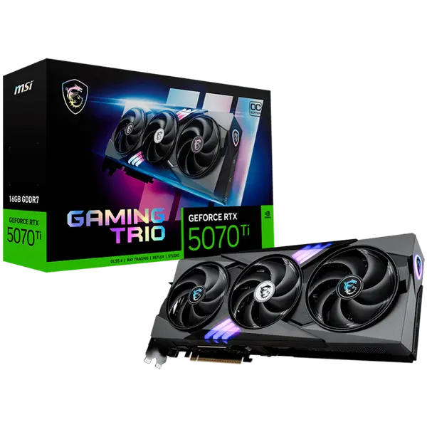MSI Video Card Nvidia GeForce RTX 5070 TI 16G GAMING TRIO OC, 16GB GDDR7, 256bit, Effective Memory Clock: 28000MHz, Boost: 2580 MHz, 8960 CUDA Cores, PCIe 5.0 - RTX_5070_TI_16G_GAMING_TRIO_OC