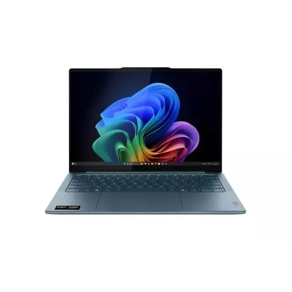 Лаптоп Lenovo Yoga Slim 7 14AKP10 (83JY006FRM)(син), осемядрен AMD Ryzen AI 7 350 2.0/5.0GHz, 14"(35.56cm) WUXGA OLED Display, 16GB LPDDR5x, 1TB SSD NVMe, 1x USB 3.2 Gen 1 Type-a, No OS