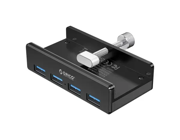 Orico Хъб USB 3.0 HUB Clip Type 4 port, Black MH4PU-BK - MH4PU-BK-BP